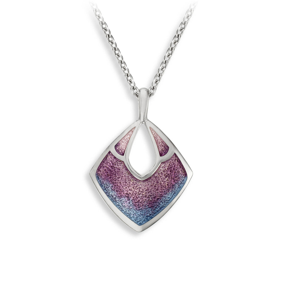 Purple Rhombus Necklace with Chain