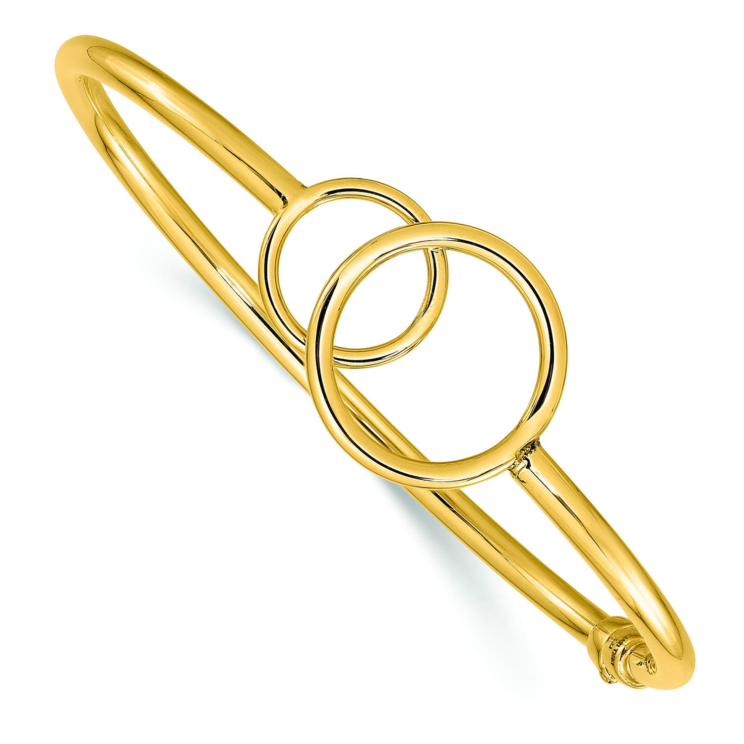 Gold Double Circle Hinged Bracelet