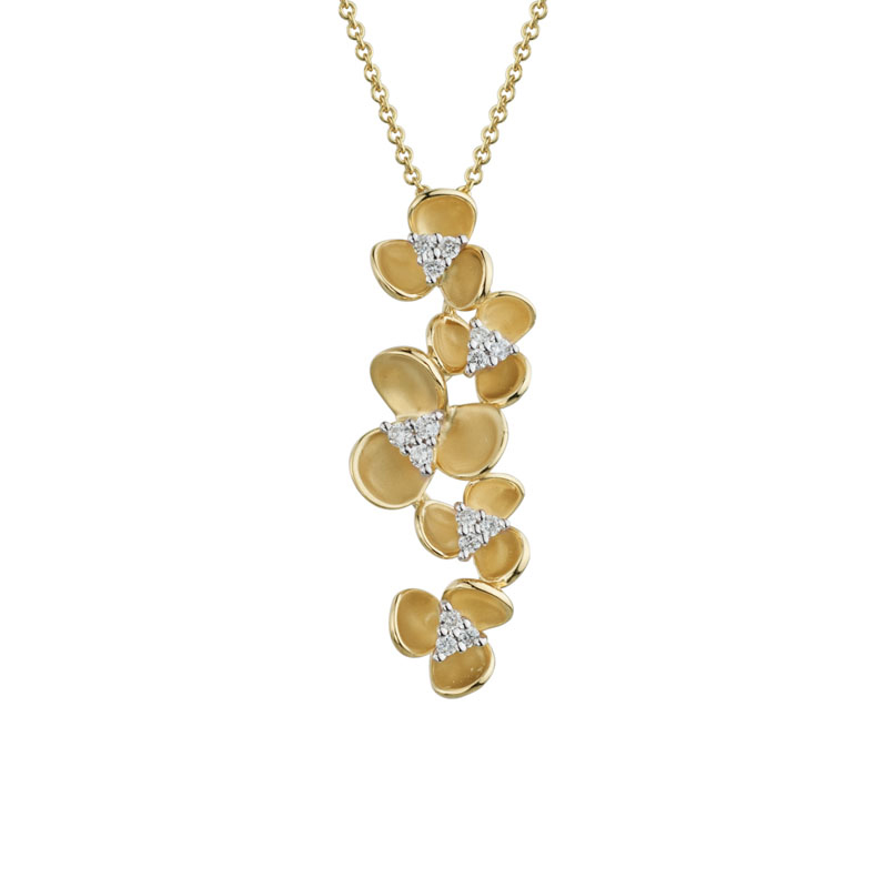 Gold Cascading Blossoms Necklace