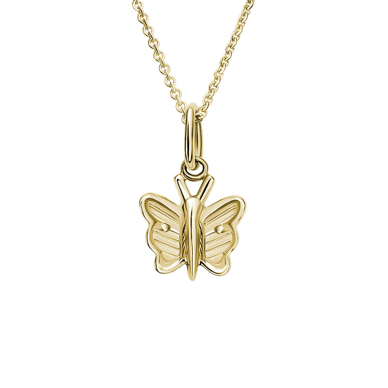 Gold Butterfly Pendant with Chain