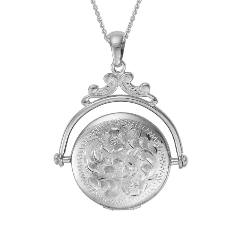 Sterling Silver Spinner Locket with Chain