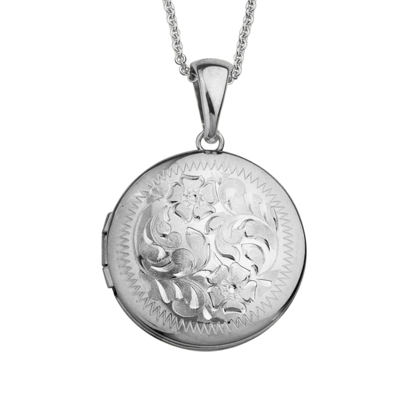 Sterling Silver Round Locket with Chain